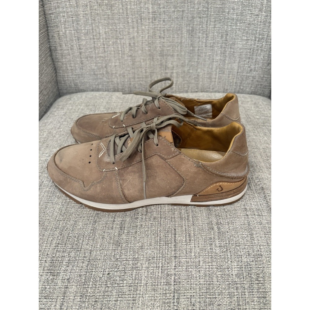 Olukai Men's Leather Sneakers Brown Sz 9